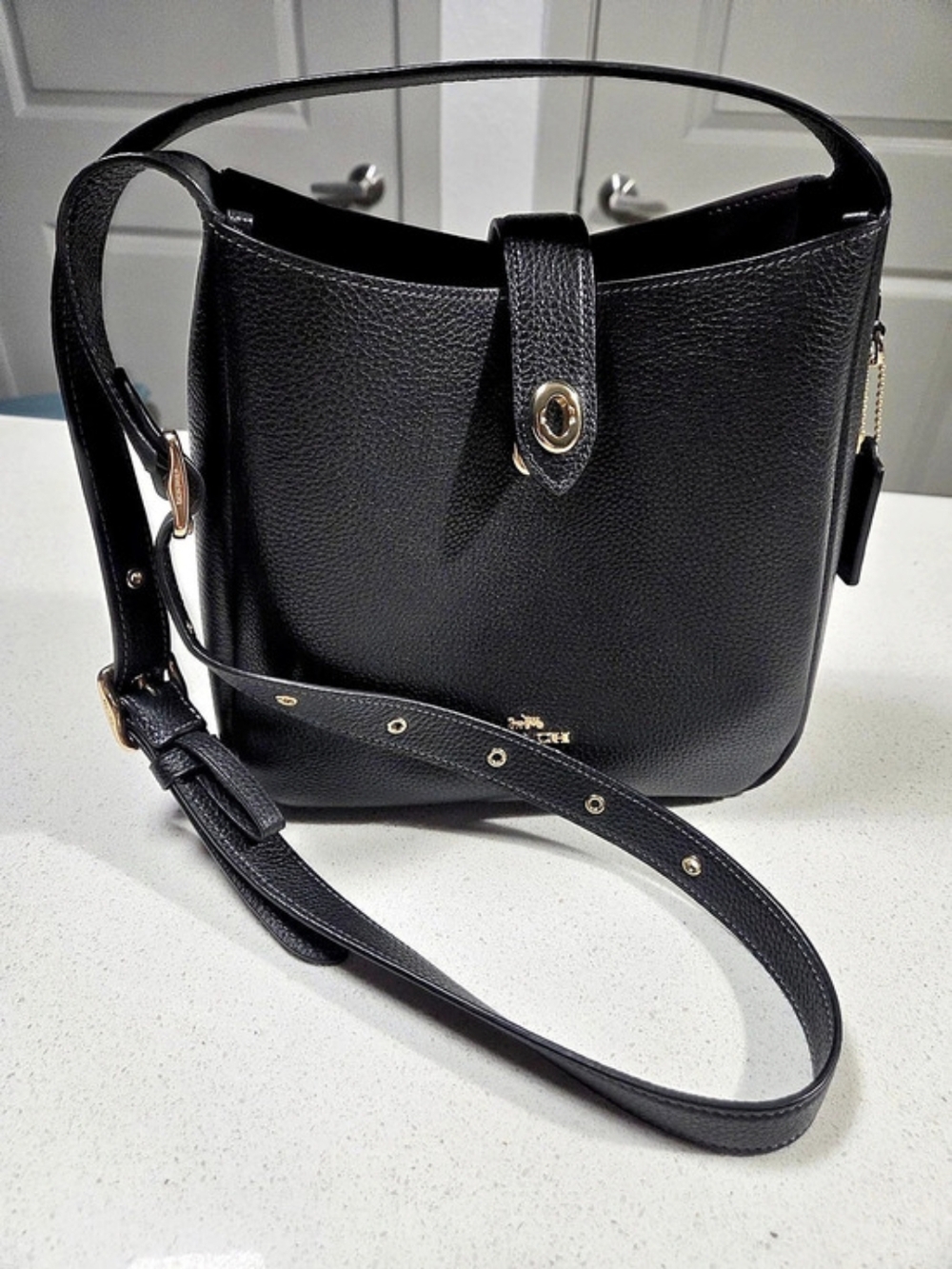 COACH Hadley Convertible Black Adjustable Crossbody Bag
